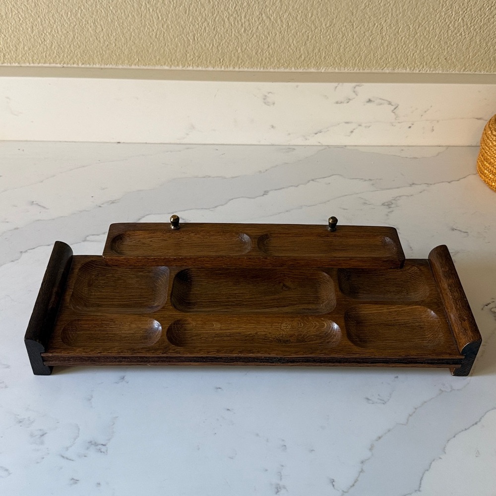 Vintage Wooden Men’s Valet Dresser Caddy
